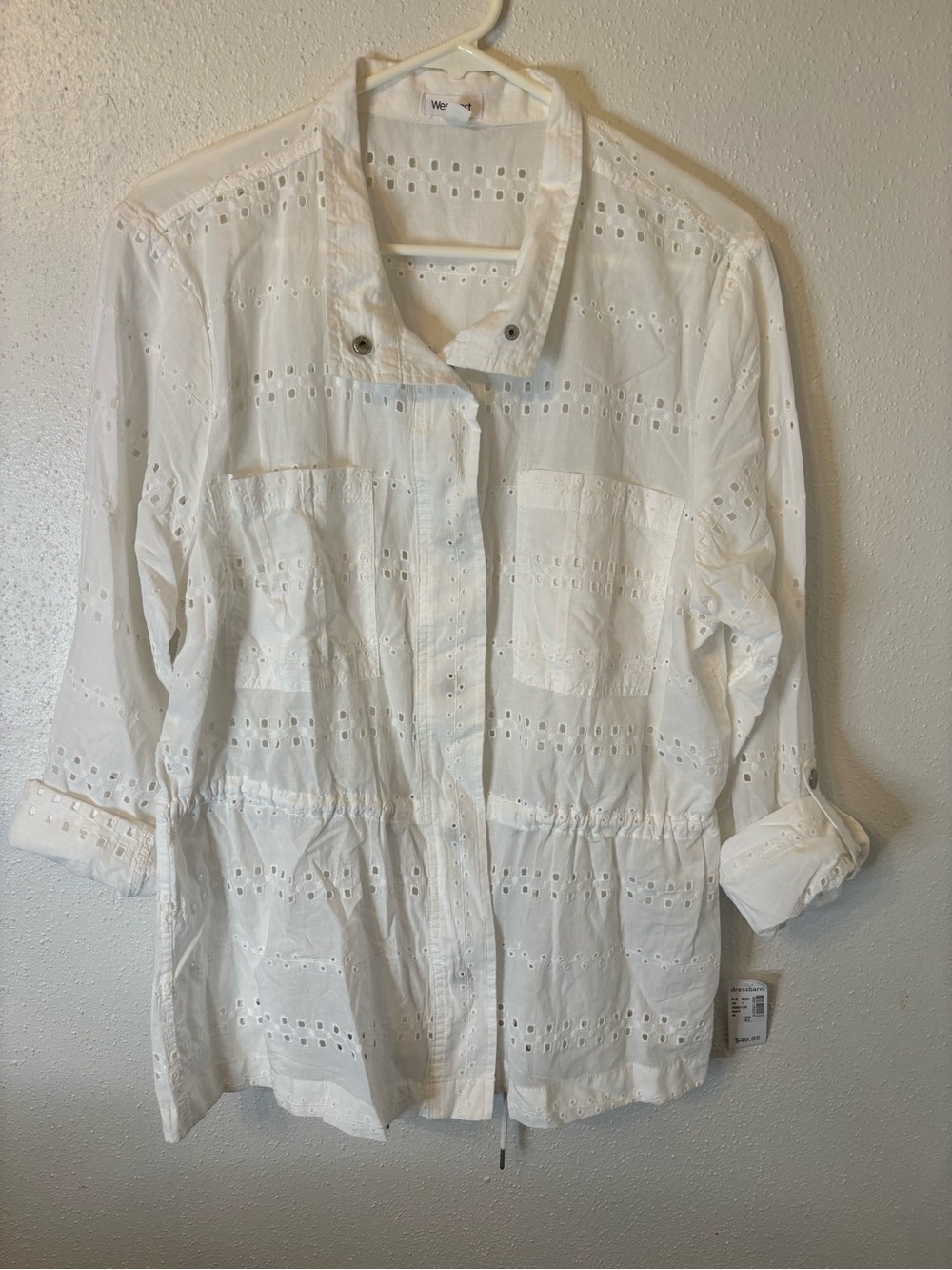 Westport White Eyelet Utility Jacket